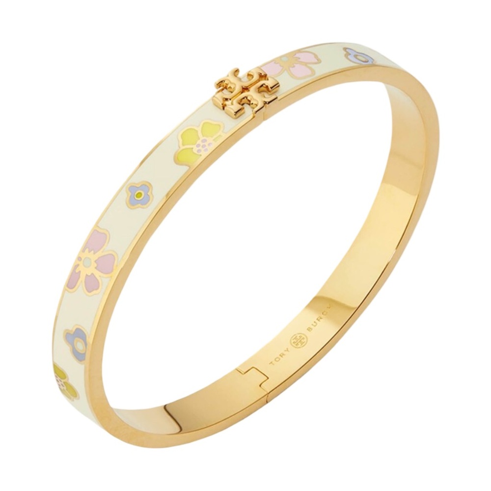 Tory Burch • Kira Flora‑Print Enamel Bracelet